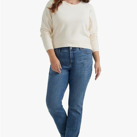 NWT Lee womens Plus Size Ultra Lux Comfort Flex Motion Straight Leg Jean, 22W - Picture 4 of 5